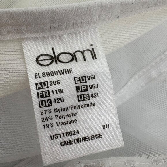 Elomi Matilda EL8900 42I White Full Figure Underwire Plunge Bra - Picture 5 of 6